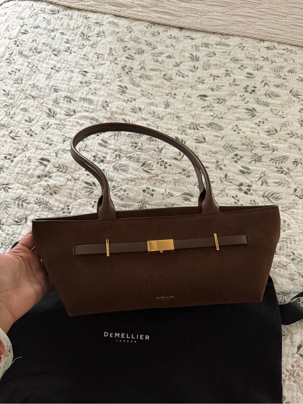 DeMellier London The New York Shoulder Mocha Brown Suede Bag Autumn